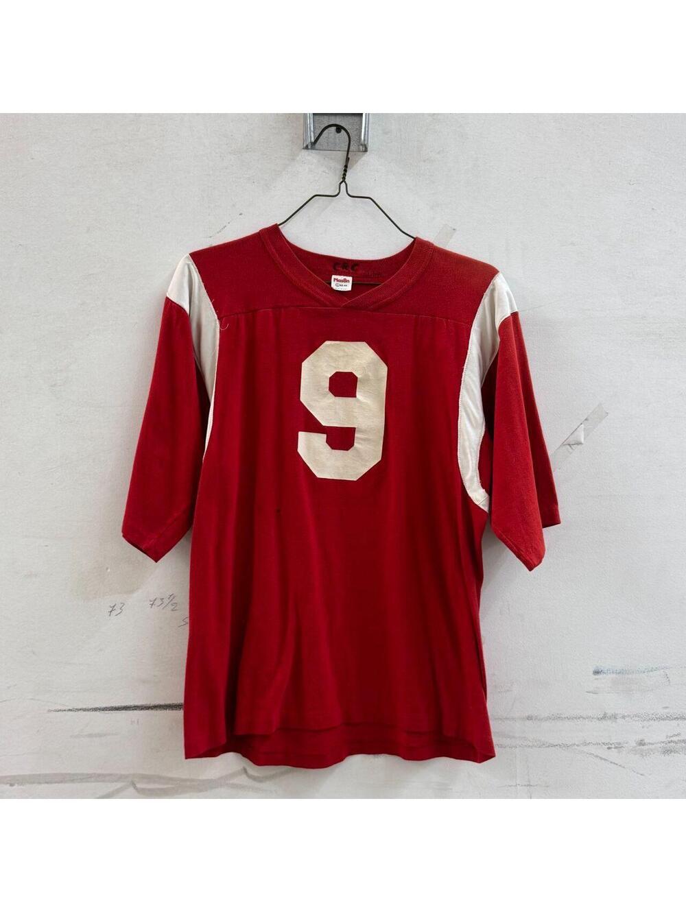 Vintage 1970s Mason Athletic Red & White Number "9" Football Jersey